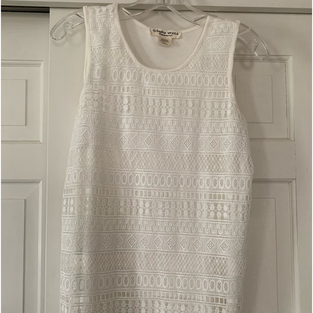 Studio West tank top on size S and lace detailing in the front